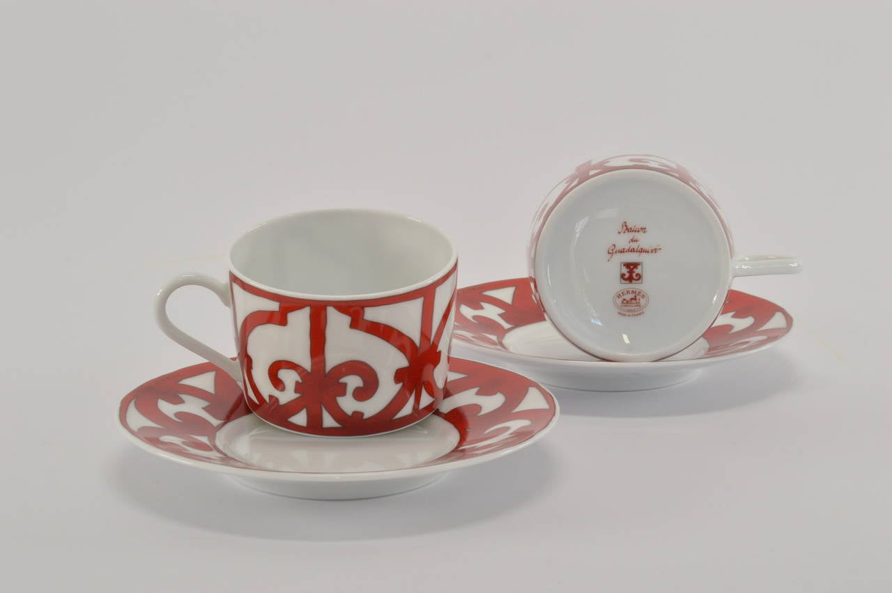 Hermes GUADALQUIVIR Tea Cup and Saucer set 1