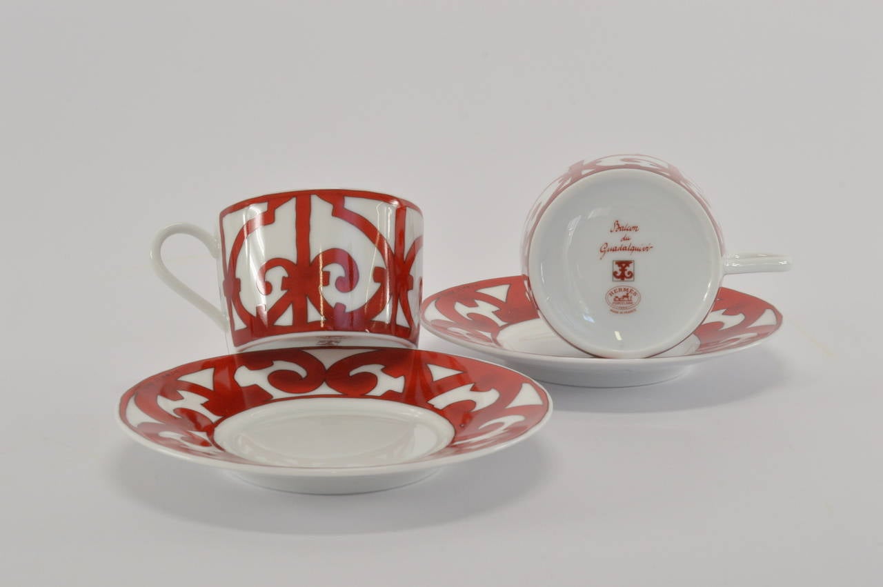 Hermes GUADALQUIVIR Tea Cup and Saucer set 2