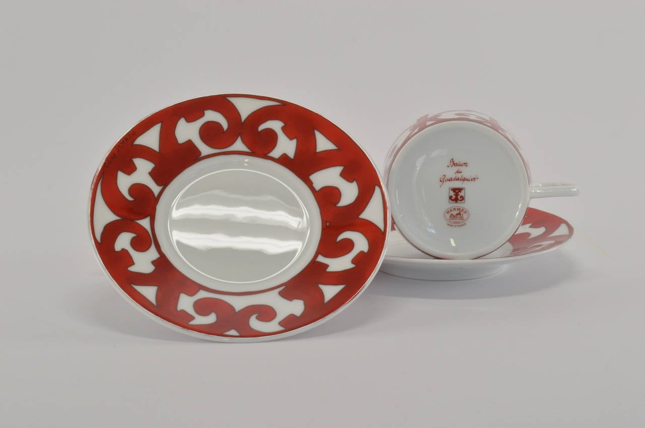 Hermes GUADALQUIVIR Tea Cup and Saucer set 5