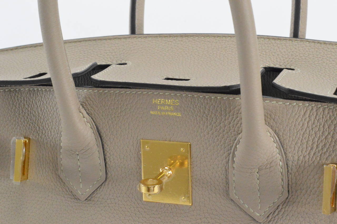 HERMES BIRKIN Bag 30 TOGO GRIS TOURTERELLE Gold Hardware at 1stdibs  