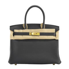 Hermes Handbag Birkin 30 Veau Togo Noir