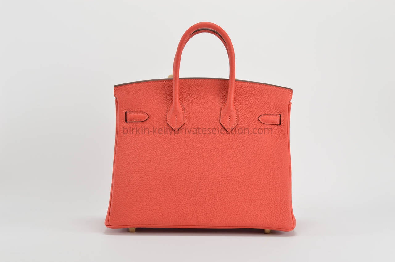 Women's Hermes Birkin 25 Togo Pivoine Rouge Gold Hardware