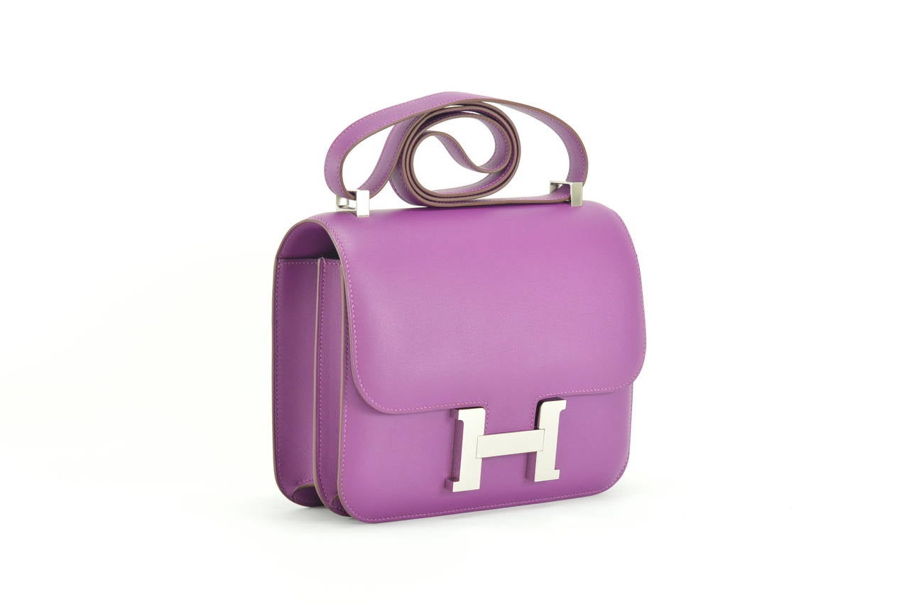 HERMES Handbag CONSTANCE III 24, ANEMONE Palladium Hardware 3