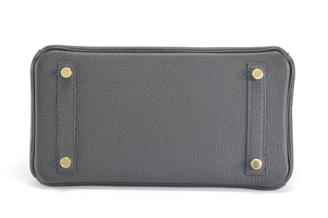 HERMES Handbag BIRKIN 25 TOGO BLACK GOLD Hardware 3