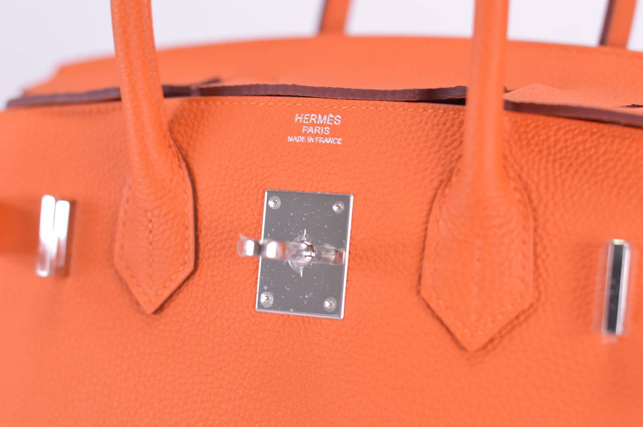 Hermes Birkin 30 Togo Orange Palladium Hardware 2