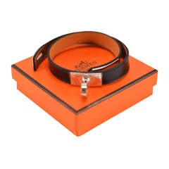 Hermes Bracelet Kelly Double Tour Box Black Palladium Hardware Size S