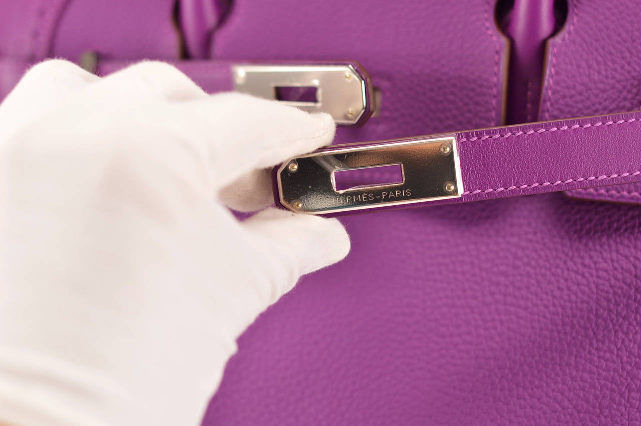HERMES Handbag BIRKIN 30 GHILLIES TOGO ANEMONE PALLADIUM HARDWARE ...