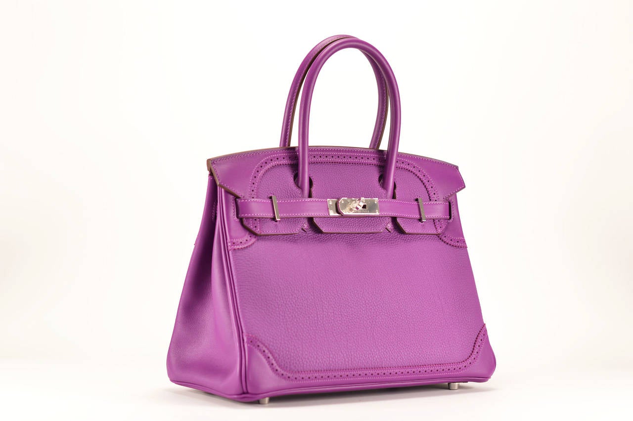 hermes paris purse - HERMES Handbag BIRKIN 30 GHILLIES TOGO ANEMONE PALLADIUM HARDWARE ...