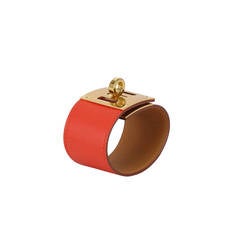 Hermès Bracelet KELLY DOG CAPUCINE GOLD Hardware Size S