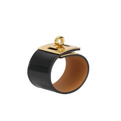 Hermès Bracelet KELLY DOG BOX BLACK GOLD Hardware Size S