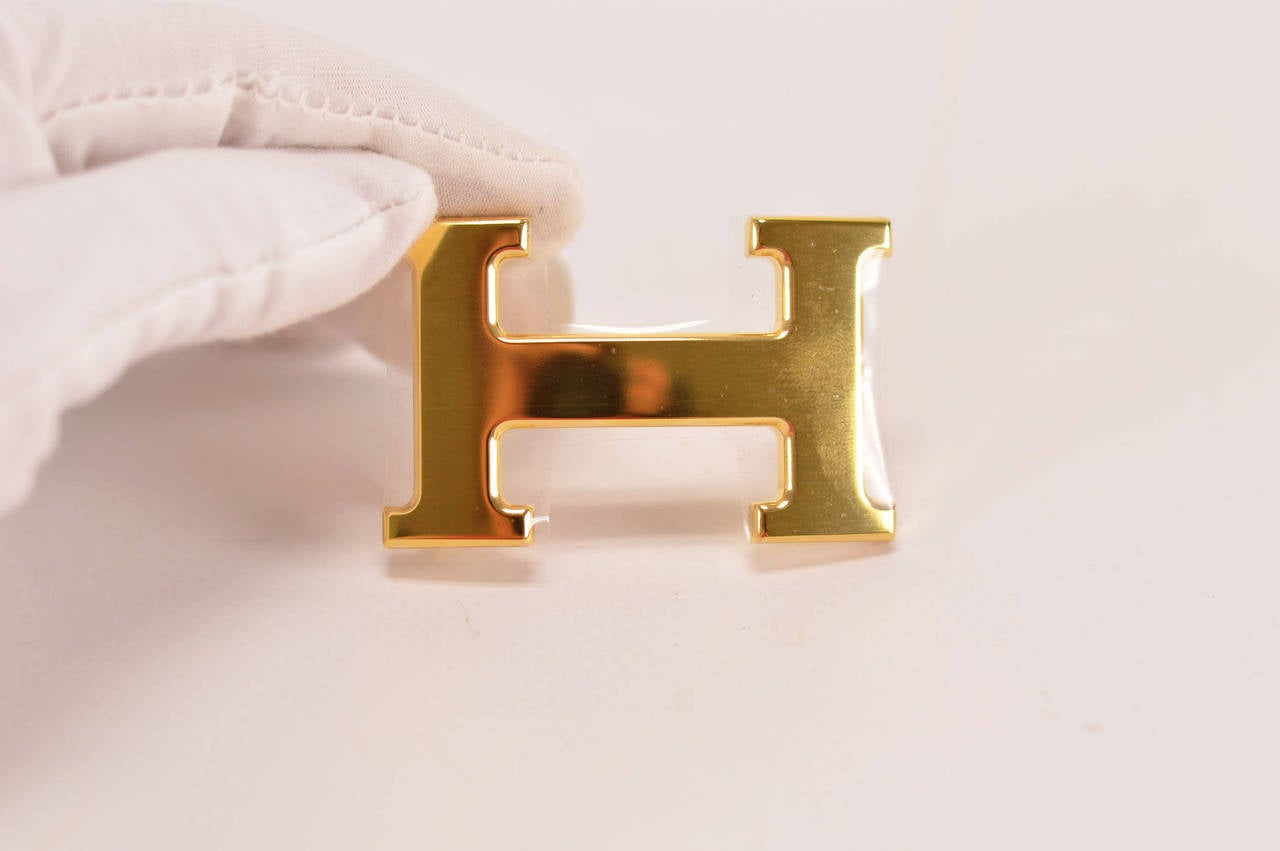 HERMES 2015 Belt BOX-TOGO LEATHER COLOR  FAUVE CHOCOLAT 100CM GOLD HARDWARE 2
