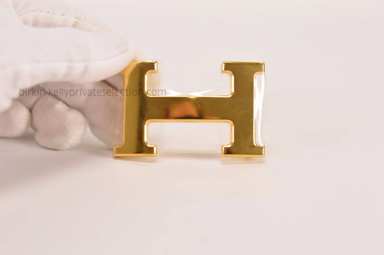 HERMES Belt H SOMBRERO TOGO LEATHER COLOR BROWN ORANGE 90CM GOLD HARDWARE 2015 5