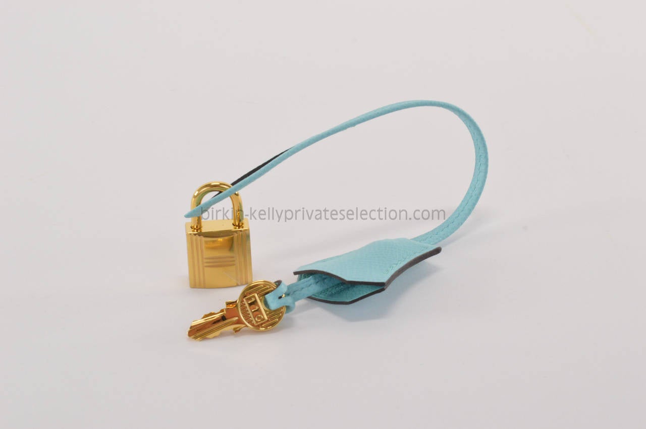 HERMES Birkin bag 30 Togo Blue Atoll Gold Hardware 2015 at 1stdibs