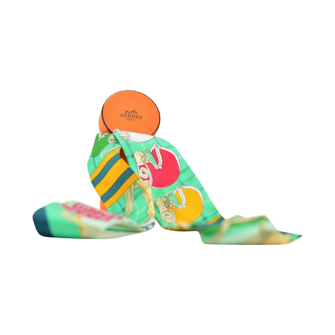 Hermes Twilly 100% Silk TATERSALE BROWN MINT CURRY 2015 at 1stdibs  
