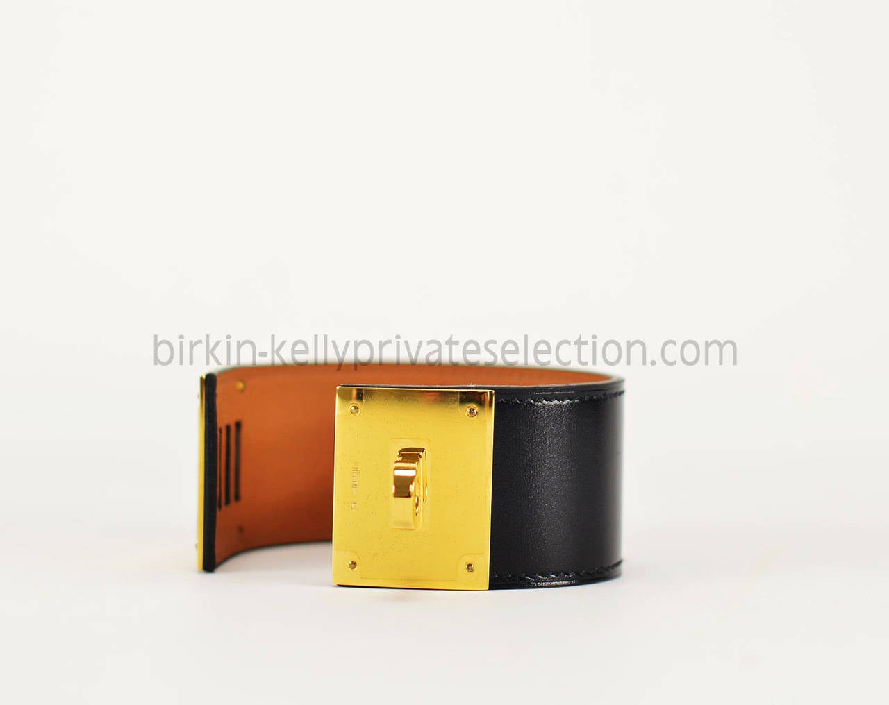 HERMES BRACELET Kelly Dog Leather Black Gold Hardware 2015. at 1stdibs  