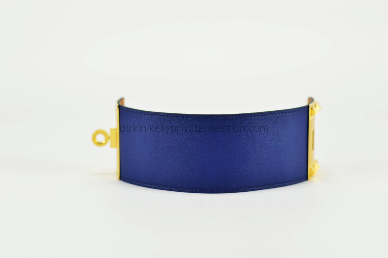 Hermes BRACELET EXTREME SWIFT BLUE  GOLD HARDWARE S 2015. In New Condition In Miami, FL