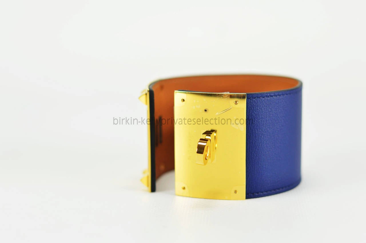 Hermes BRACELET EXTREME SWIFT BLUE GOLD HARDWARE S 2015. For Sale ...  