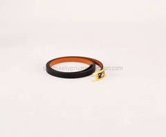 Hermes Bracelet Cuir Hapi 3mm Chamonix Black Gold Hardware 2015.
