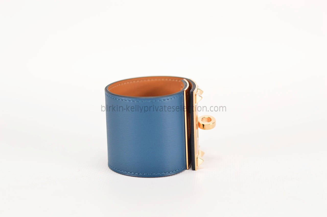 Women's Hermès Bracelet Extreme Swift Blue Rose Gold Hardware  S 2015.