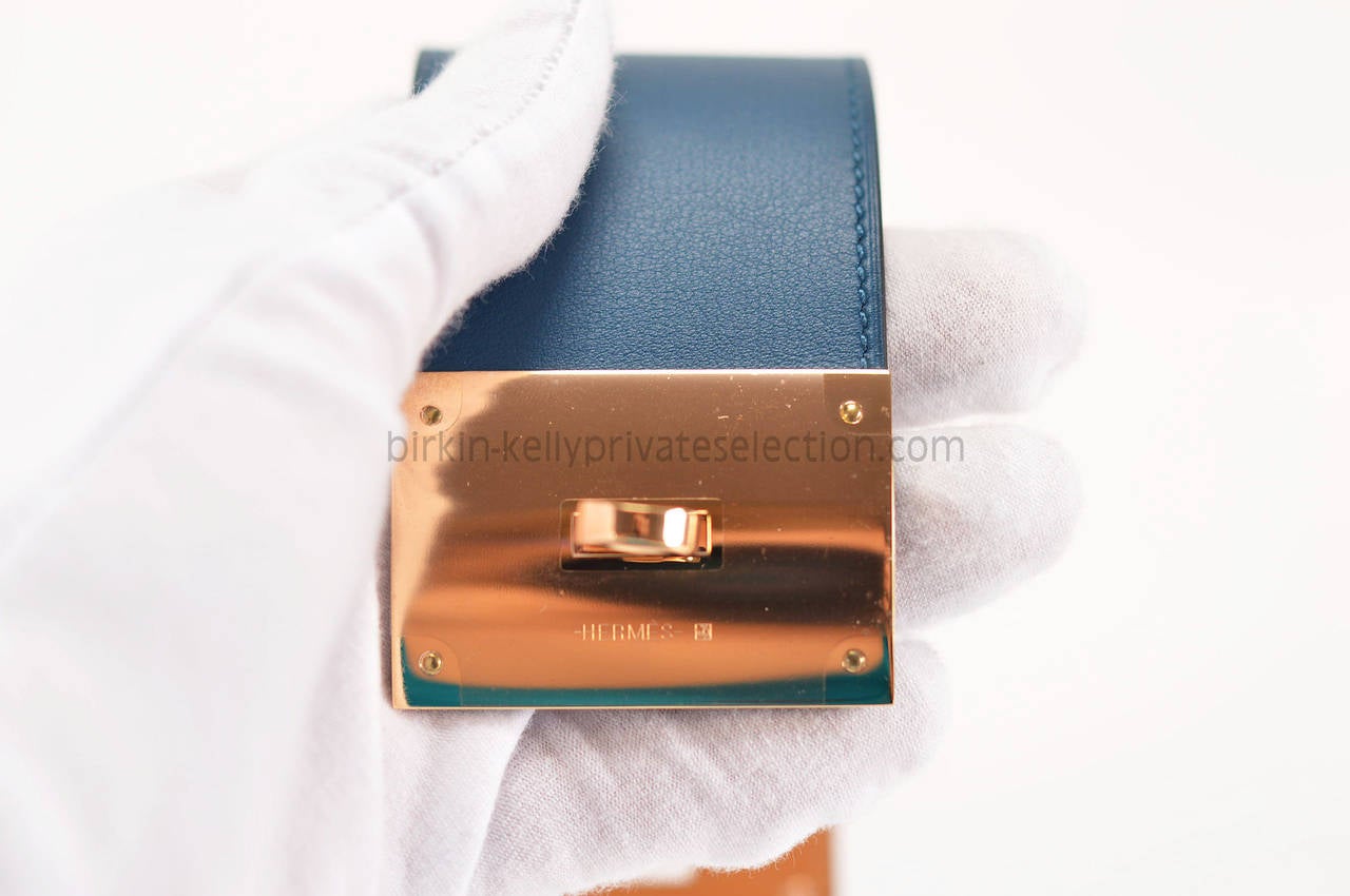 Hermès Bracelet Extreme Swift Blue Rose Gold Hardware  S 2015. 2