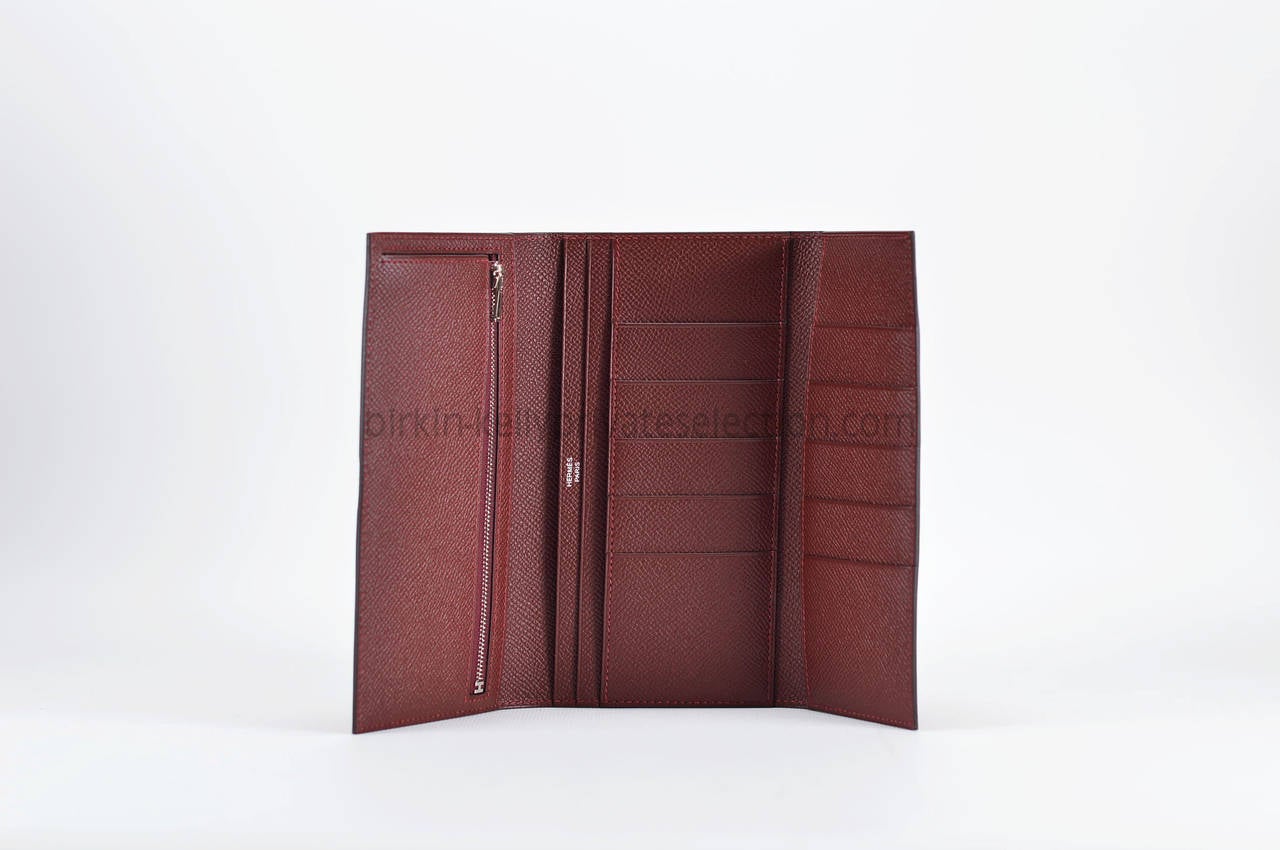 Hermes Wallet BEARN BICOLOR EPSOM RED CASAQUE RED H Palladium Hardware 2015. 3