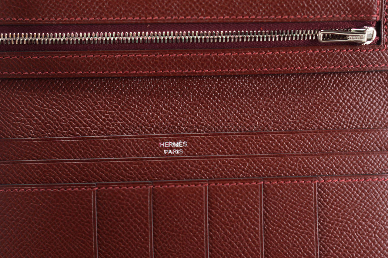 Hermes Wallet BEARN BICOLOR EPSOM RED CASAQUE RED H Palladium Hardware 2015. 4