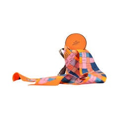 Hermes Twilly 100% SILK BOLDUC AU CARRE Orange Pink Blue 2015.