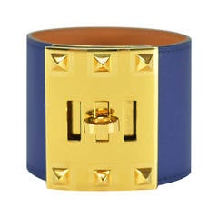 Hermes BRACELET EXTREME SWIFT BLUE  GOLD HARDWARE S 2015.