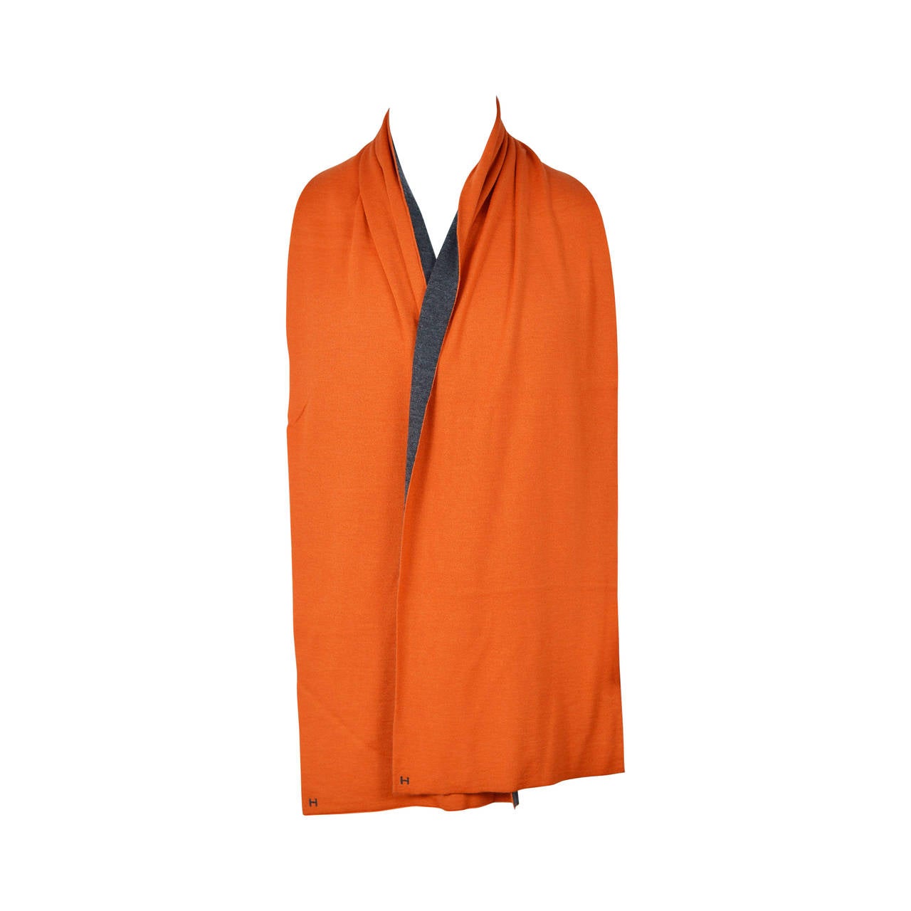 HERMES Scarf Aller Retour Maille Orange Flannel 2015.