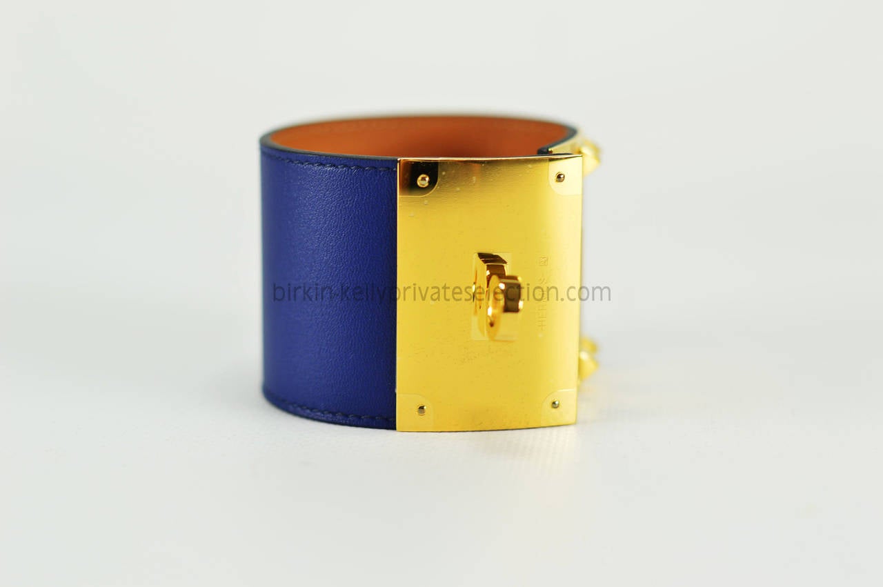 HERMES Bracelet EXTREME SWIFT BLUE SAPPHIRE S Gold Hardware 2015. In New Condition In Miami, FL