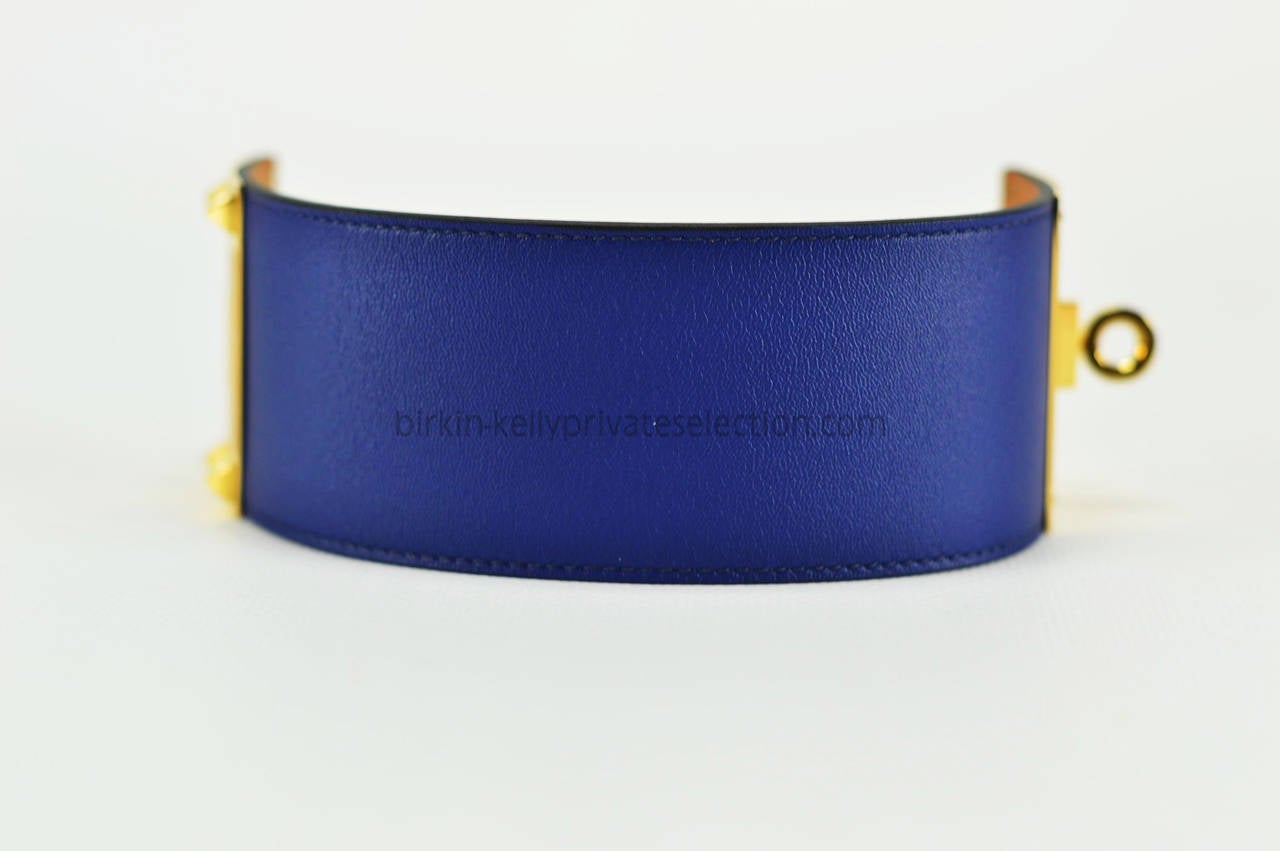 Women's or Men's HERMES Bracelet EXTREME SWIFT BLUE SAPPHIRE S Gold Hardware 2015.