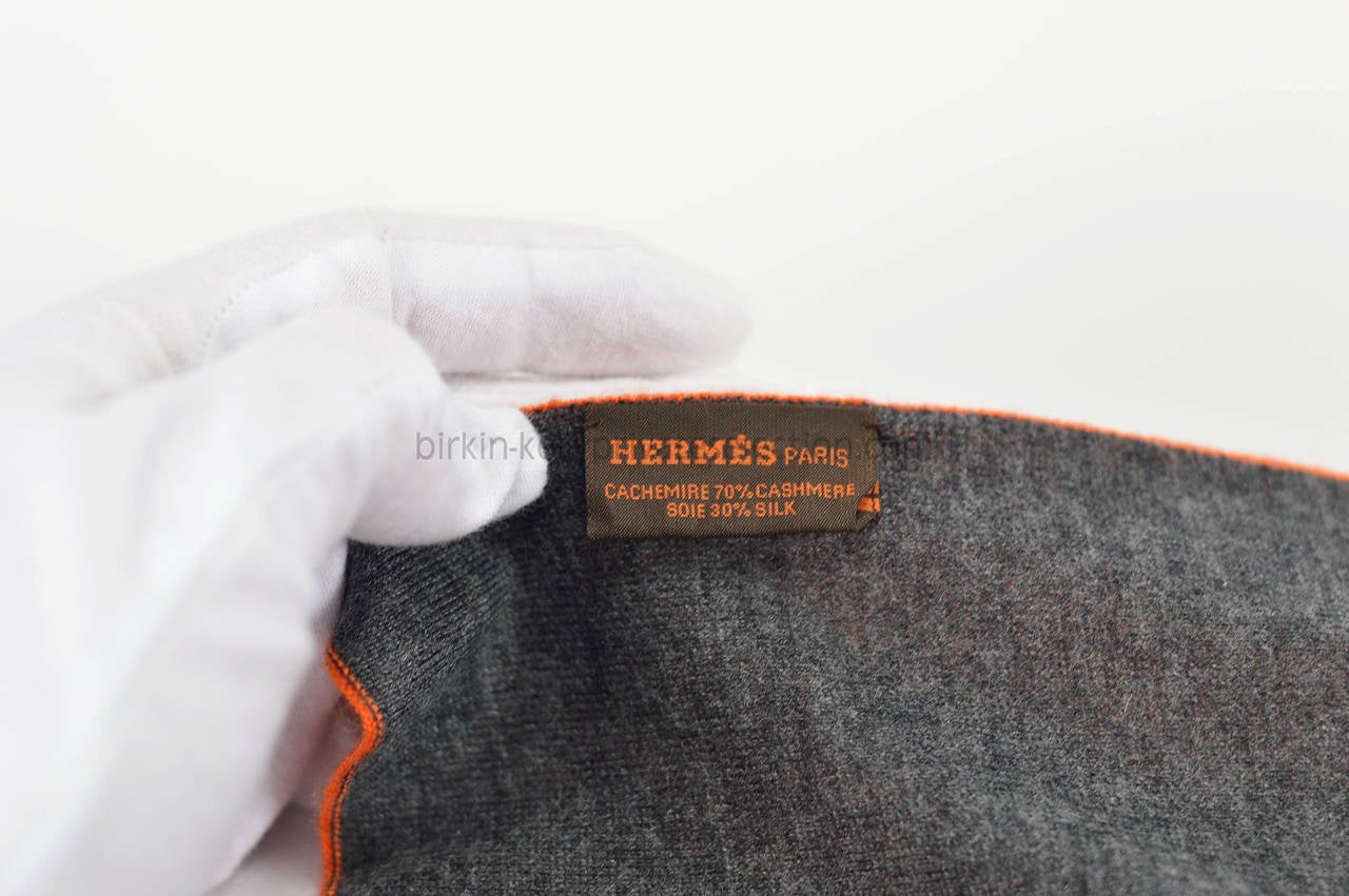 HERMES Scarf Aller Retour Maille Orange Flannel 2015. 1