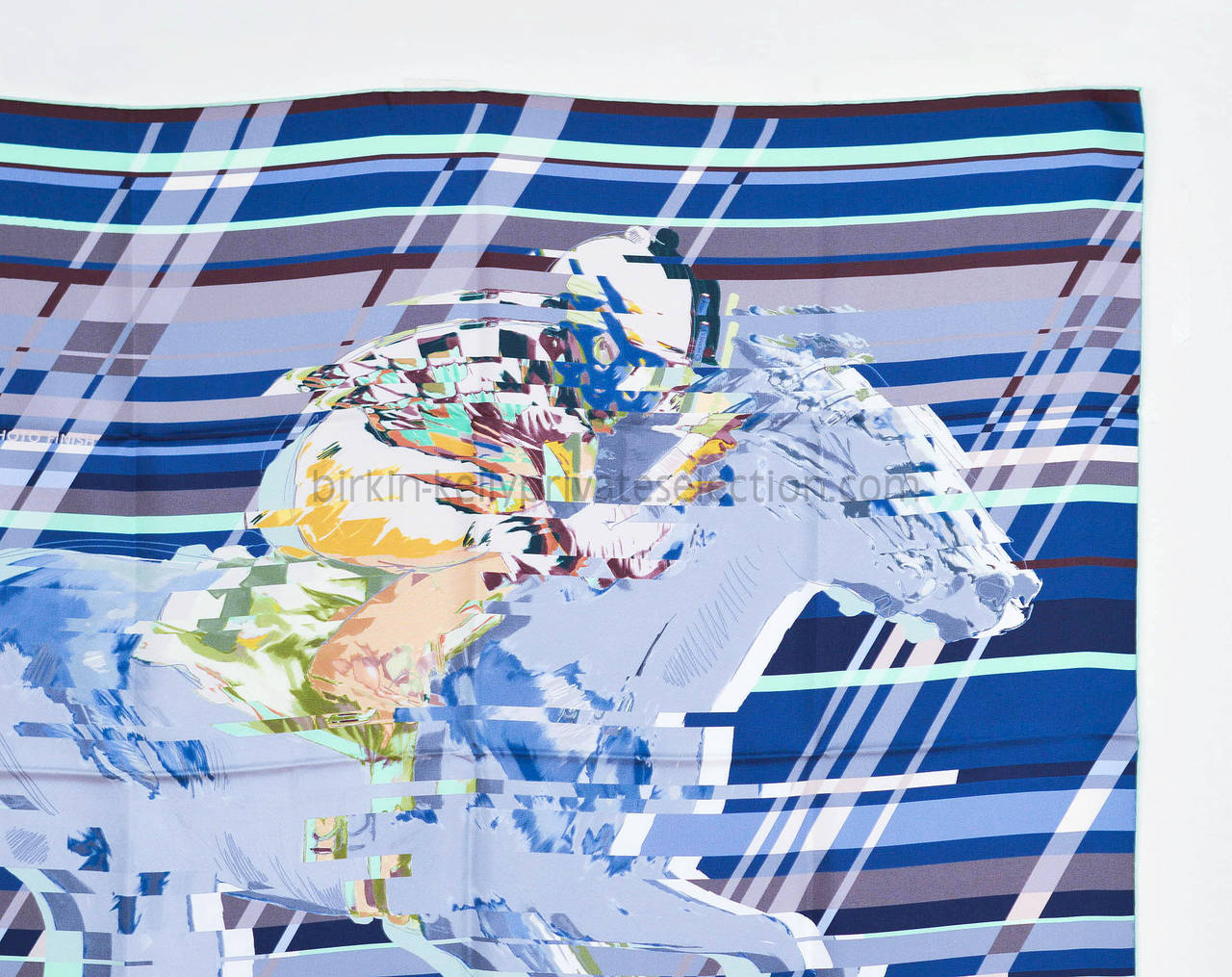 HERMES CARRE Twill 100% Silk 90cm PHOTO FINISH GREY / GREEN / WATER / MOLE 2015.