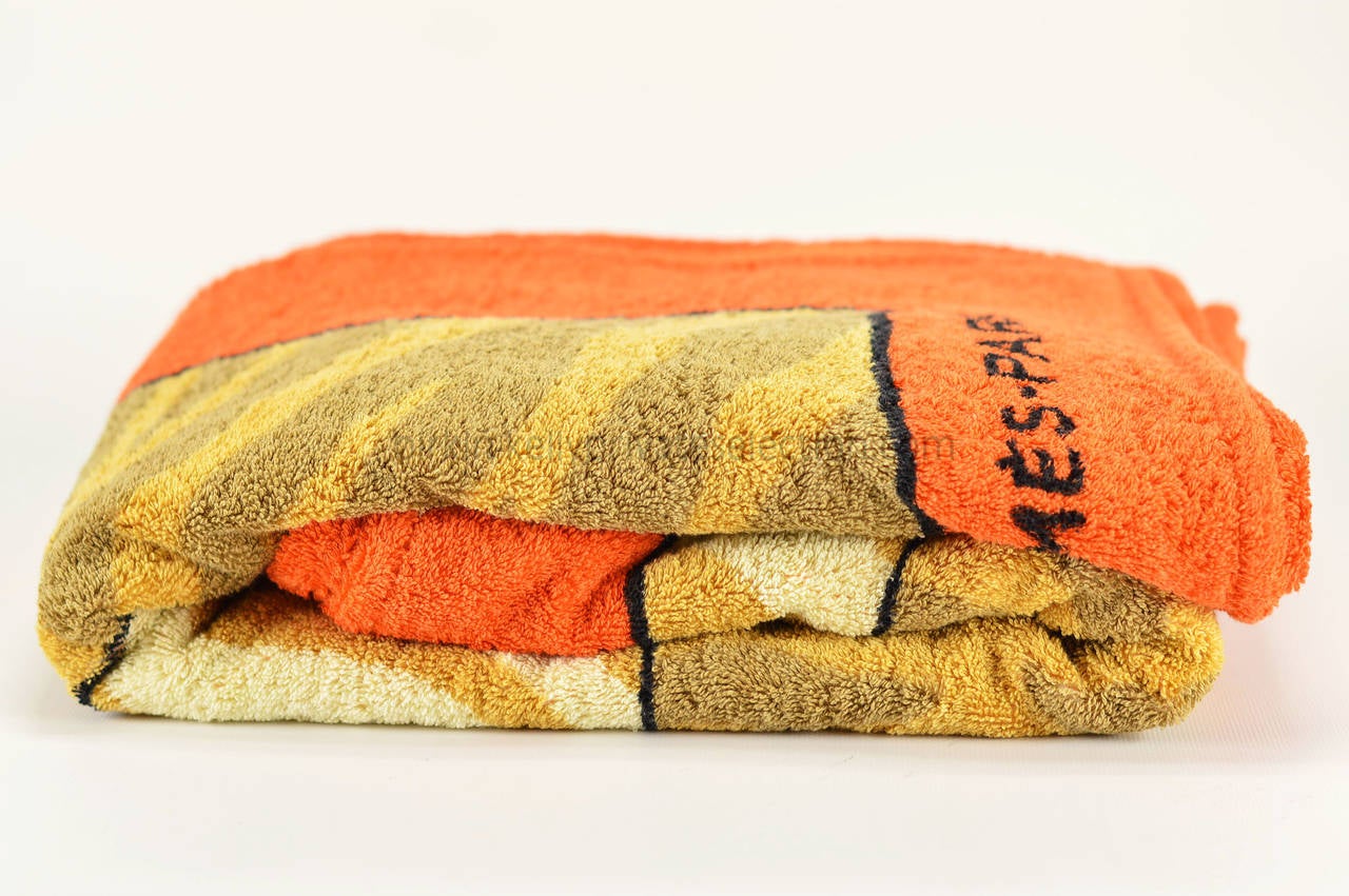 Women's or Men's Hermes Beach towel ART DE VIVRE LES ZEBRES DE TANZANIE Beige Orange 2015.