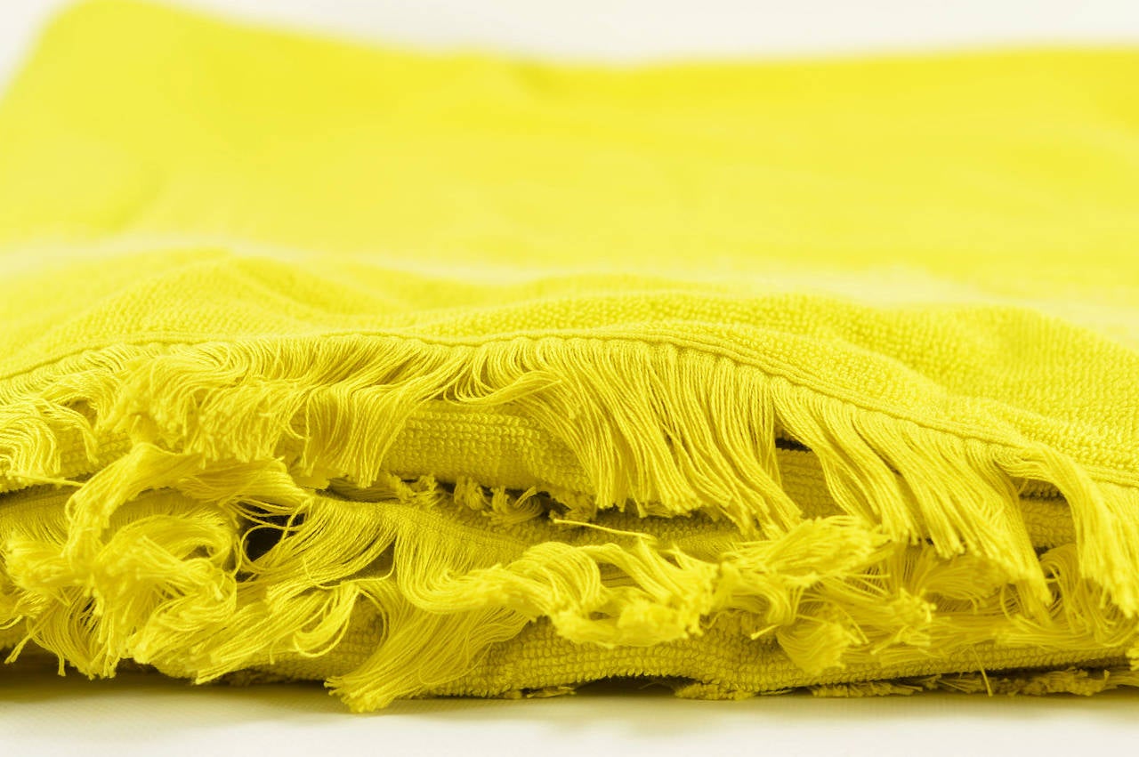 Hermes Towel YACHTING ART DE VIVRE DRAP DE PLAGE Yellow 2015. In New Condition In Miami, FL