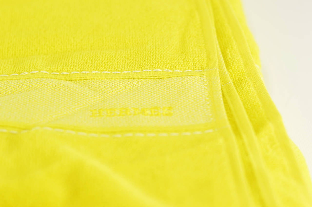 Hermes Towel YACHTING ART DE VIVRE DRAP DE PLAGE Yellow 2015.