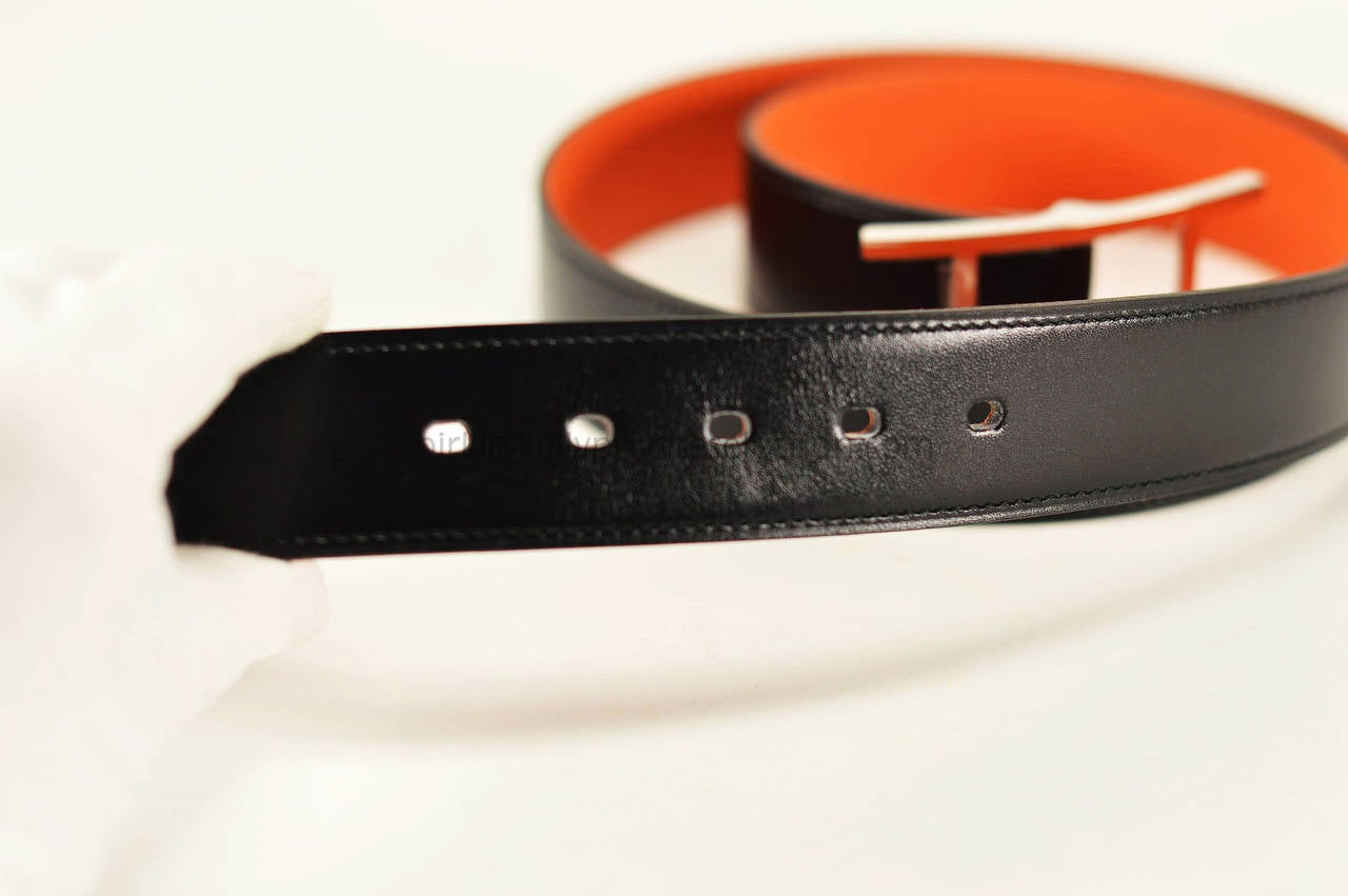 Hermes Reversible H Belt 65 in Black and Red  