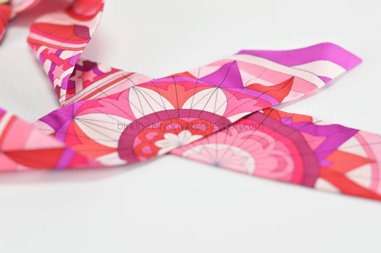 Hermes Twilly 100% Silk ROSE DE COMPAS FUCHSIA PLUM RED 2015. at ...  