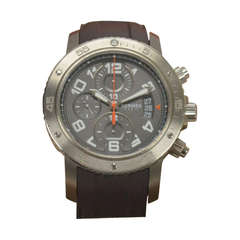 Hermès Clipper Chronographe Watch rubber strap