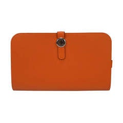 Hermès Dogon Duo Orange H Swift Palladium Hardware