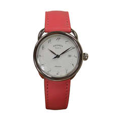 Hermès Arceau Watch Automatique Pink leather bracelet