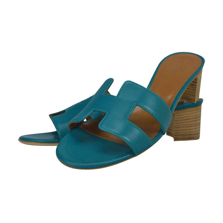 Hermès Oasis Sandales Turquoise