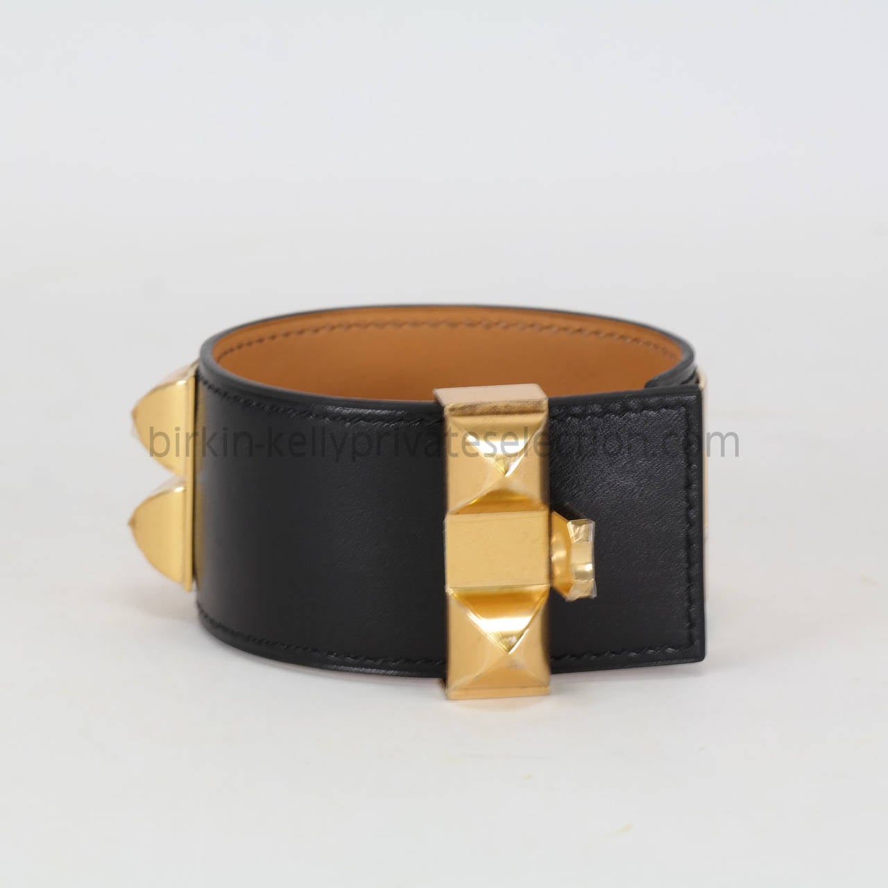 Artisan HERMES Bracelet Collier de Chien S BOX BLACK Gold Hardware 2015.