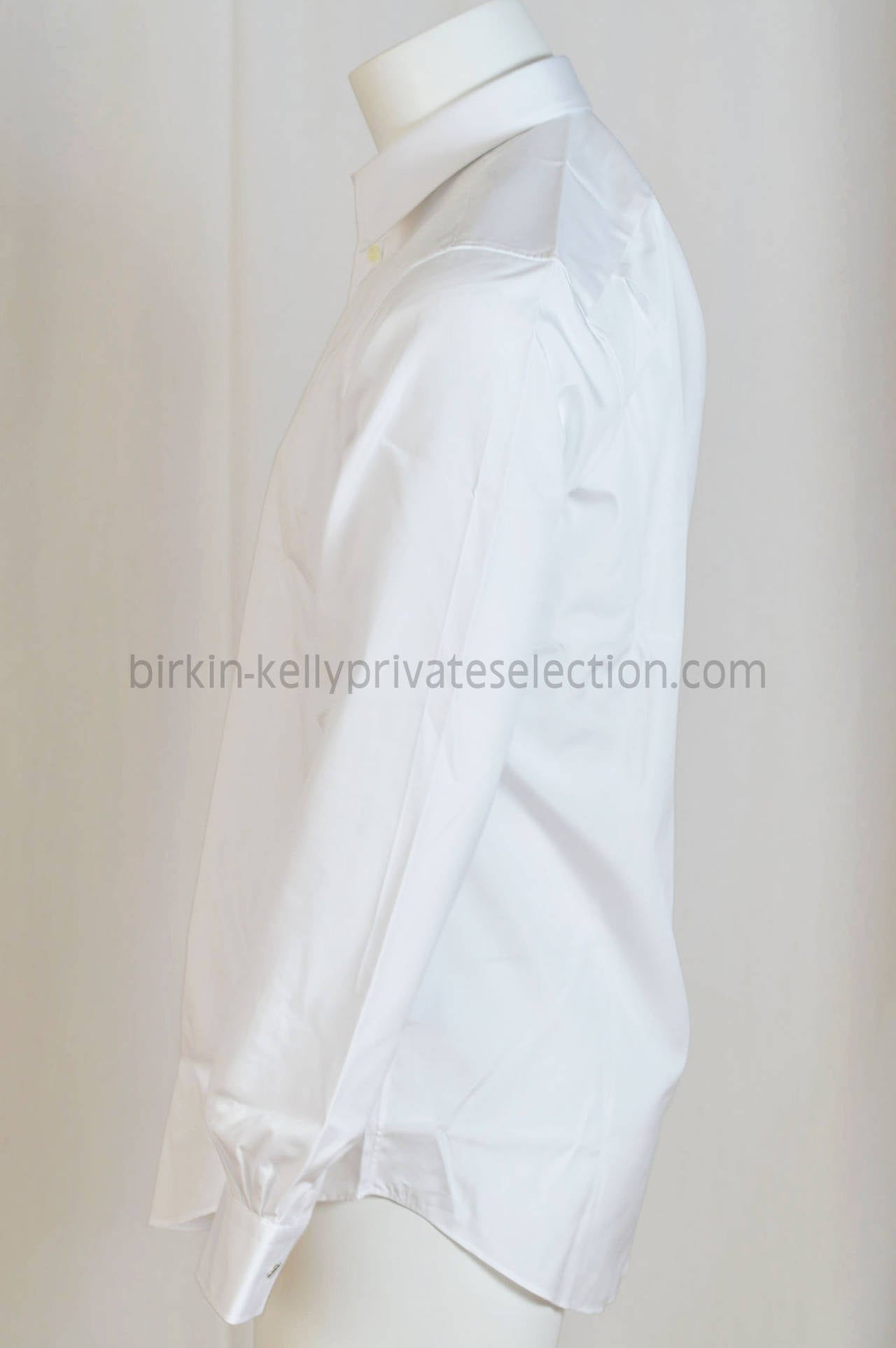 Men's HERMES Shirt AJUSTE COL DROITE Cotton 40 WHITE 2015.