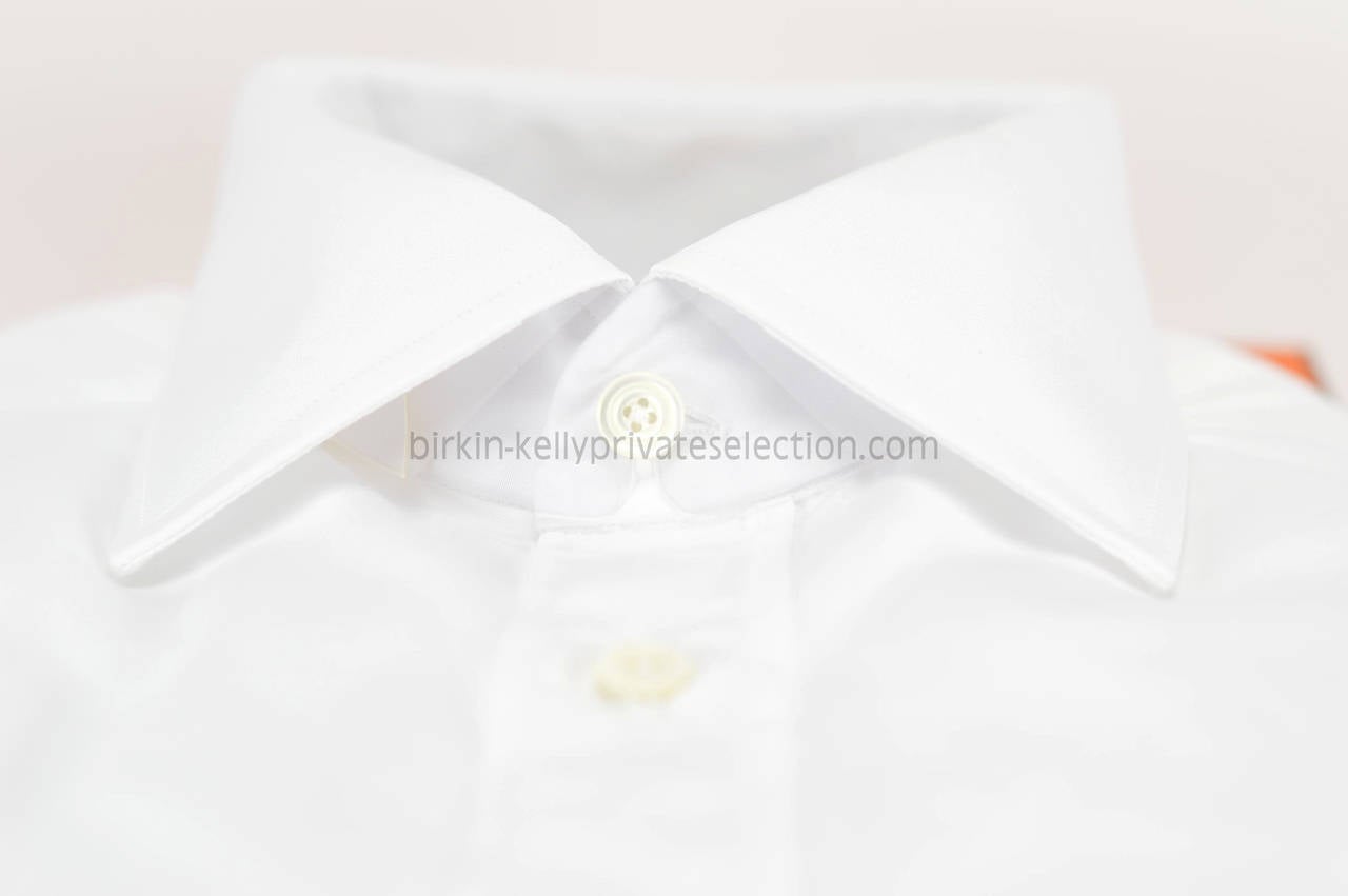 HERMES Shirt AJUSTE COL DROITE Cotton 40 WHITE 2015. 2