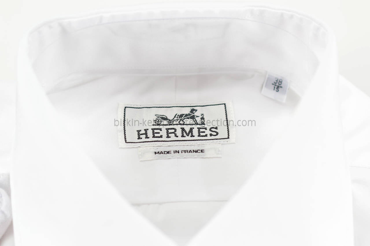 HERMES Shirt AJUSTE COL DROITE Cotton 40 WHITE 2015. 1