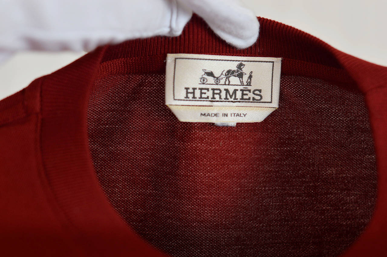 HERMES T-Shirt Ras du Cou Cotton Pique L RED 2015. 3