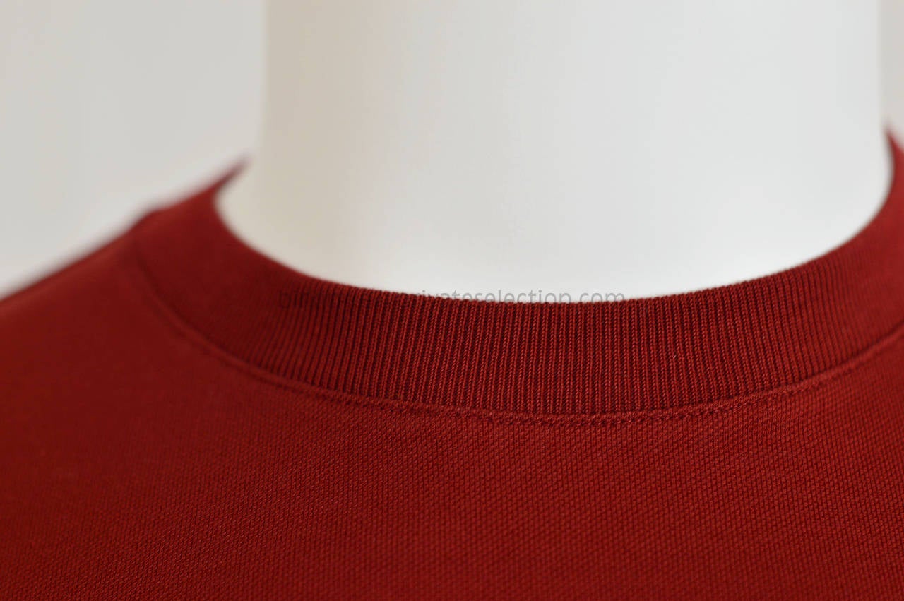HERMES T-Shirt Ras du Cou Cotton Pique L RED 2015. 2