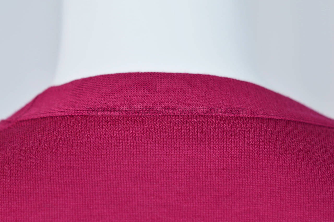 HERMES Sweater COL V MANCHES LONGUES MAILLE COTON SILK 34 RED 2015. 1