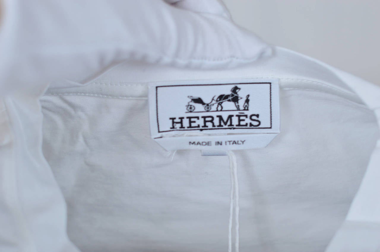HERMES T-Shirt Fragments Imprime Cotton L BEIGE GREY 2015. 1
